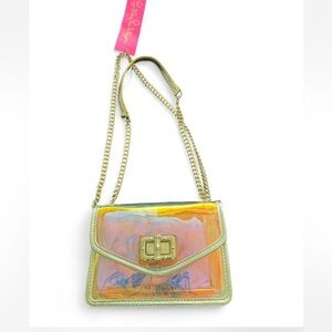 Lily Pulitzer Iridescent Gold Chain Crossbody Bag